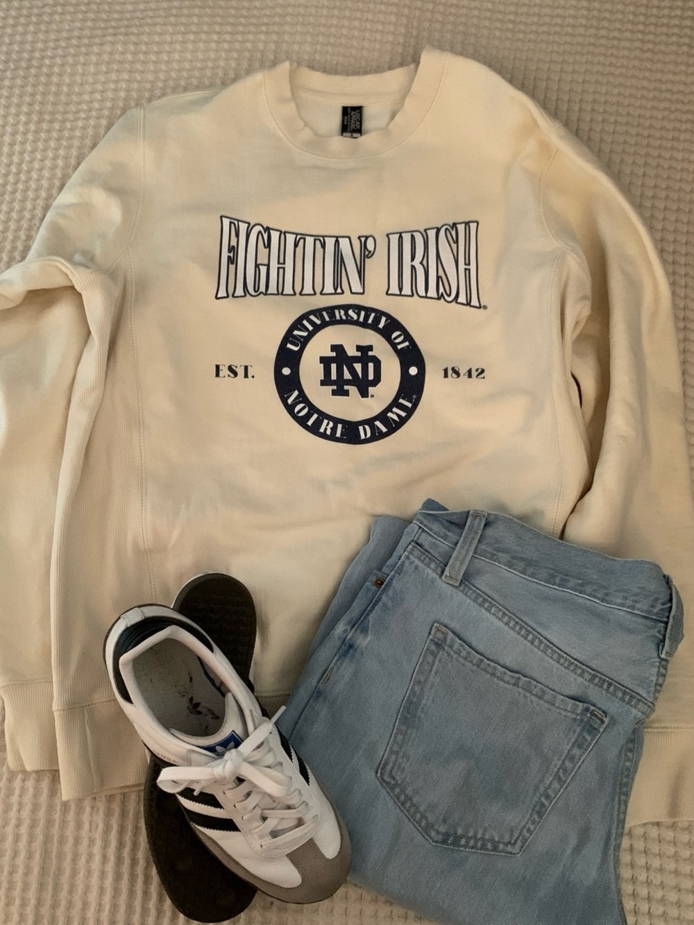 Notre Dame 'Fightin' Irish' Cream Crewneck Sweatshirt
